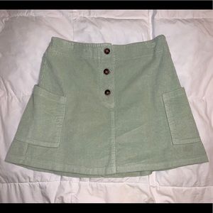 Mint Green Corduroy Skirt